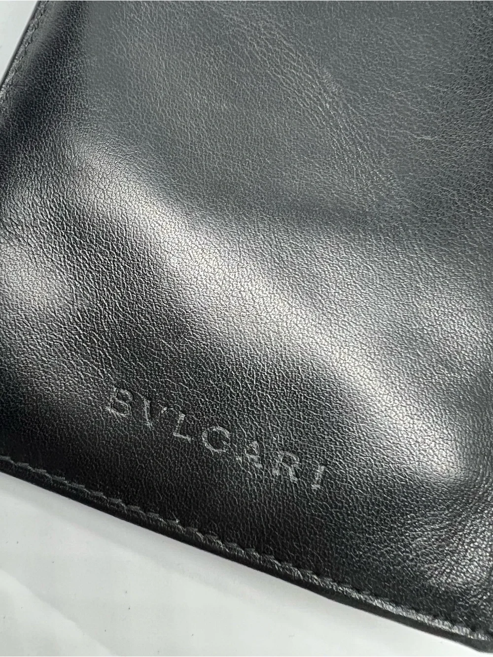 BVLGARI Black Leather Long Bifold Wallet Made in Italy Vintage